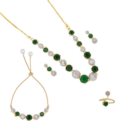 M Creation Alloy Gold-plated Multicolor Jewellery Set(Pack of 1)