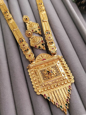 Bhagavati creation Brass Gold-plated Gold Jewellery Set(Pack of 1)