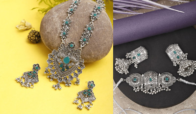 SKG Fashion Store Alloy Green, Silver Jewellery Set(Pack of 1)