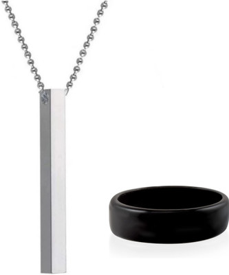 mattrachaya Alloy, Stainless Steel Titanium, Sterling Silver Silver, Black Jewellery Set(Pack of 2)