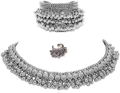 COSMO DUST JEWELLERY WITH DEVICE Oxidised Silver Silver Silver Jewellery Set(Pack of 3)