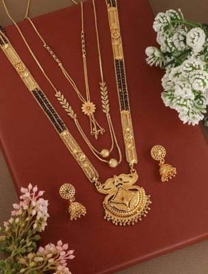 house of common Brass Gold-plated Gold Jewellery Set(Pack of 1)