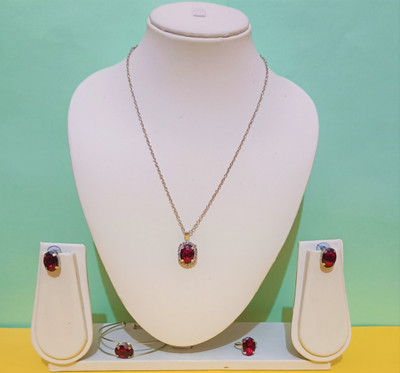 The Splendid Stone, Crystal Maroon Jewellery Set(Pack of 4)