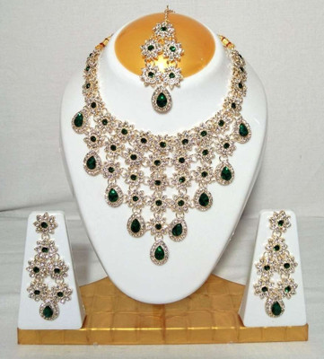 amulet aura Crystal Gold-plated Silver, Green Jewellery Set(Pack of 1)