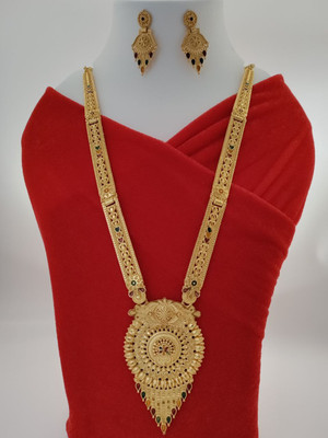 Ruby Tex Brass Gold-plated Gold Jewellery Set(Pack of 1)
