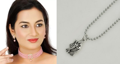 Weldecor Metal Gold-plated Pink Jewellery Set(Pack of 1)