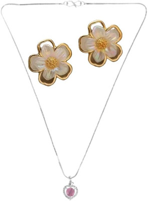 SKG Fashions Stone Pink, Gold Jewellery Set(Pack of 1)