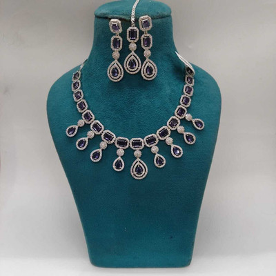 JyotiGraments Stone Silver Silver, Blue Jewellery Set(Pack of 3)