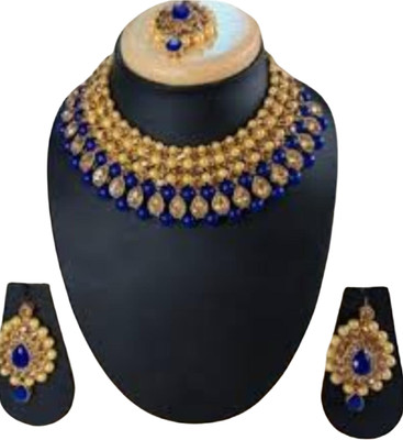MANCHAHA Alloy Blue Jewellery Set(Pack of 1)
