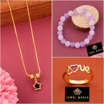 Jewel WORLD Brass, Crystal, Alloy Gold-plated Gold Jewellery Set(Pack of 1)