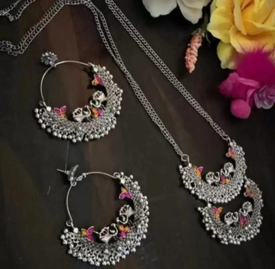 Ruhi Oxidised Silver Sterling Silver Multicolor Jewellery Set(Pack of 1)