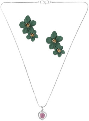 SRK Fashions Alloy Pink, Green Jewellery Set(Pack of 1)