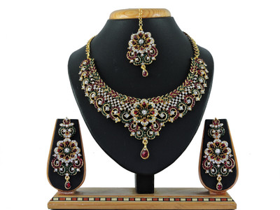 VATSALYA creation Alloy Gold-plated Multicolor Jewellery Set(Pack of 1)