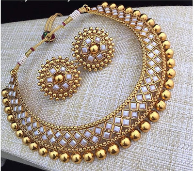 MJ and Daughters Copper Gold-plated Gold Jewellery Set(Pack of 1)