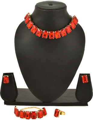 shivay Alloy Red Jewellery Set(Pack of 1)