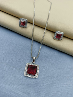 SIPARDH Alloy Silver Pink Jewellery Set(Pack of 1)
