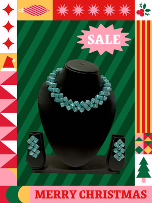 UTTARAI Alloy Gold-plated Blue Jewellery Set(Pack of 1)