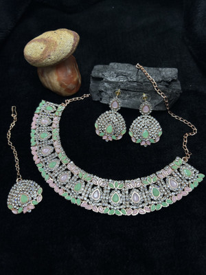 Triveni Creation Alloy Gold-plated Multicolor Jewellery Set(Pack of 1)