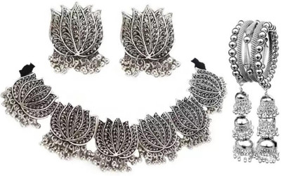 COSMO DUST JEWELLERY WITH DEVICE Oxidised Silver Silver Silver Jewellery Set(Pack of 3)