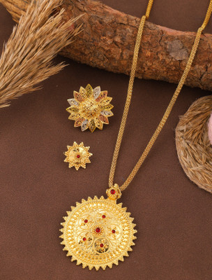 Makezak Brass Gold-plated Multicolor Jewellery Set(Pack of 1)