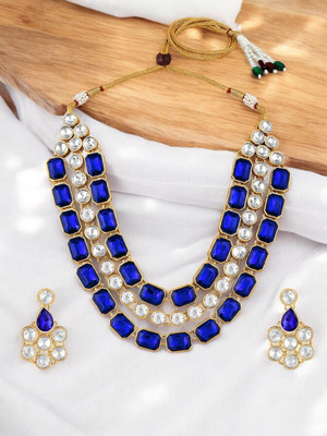 VANEE Alloy Gold-plated Blue Jewellery Set(Pack of 1)