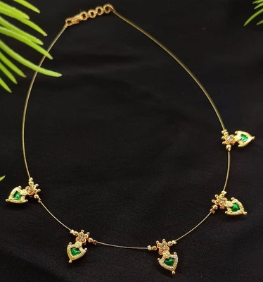 PAVISFASHION Brass, Stone, Copper Green Jewellery Set(Pack of 1)