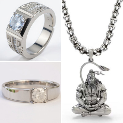 KURMASHOP Stainless Steel Sterling Silver Silver, White Jewellery Set(Pack of 3)