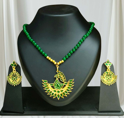 balaji gold Copper Gold-plated Green Jewellery Set(Pack of 1)