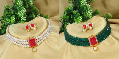 Dhirajart Alloy Multicolor Jewellery Set(Pack of 2)