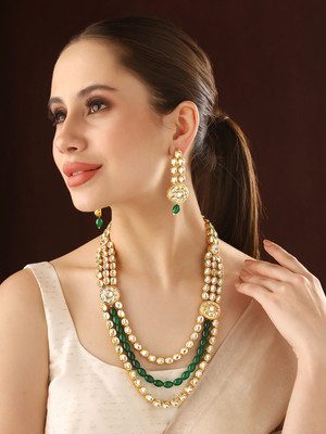 Priyaasi Brass Gold-plated Multicolor Jewellery Set(Pack of 2)
