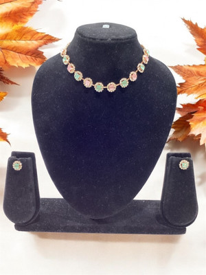 JASH Alloy Pink, Green Jewellery Set(Pack of 1)