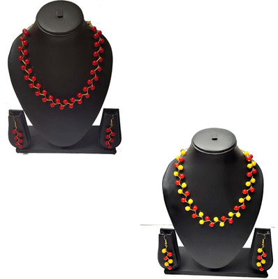 UTTARAI Alloy Gold-plated Red, Yellow Jewellery Set(Pack of 1)