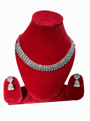 Ratnalok Brass Silver Multicolor Jewellery Set(Pack of 1)