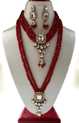 jpart Alloy Maroon Jewellery Set(Pack of 1)