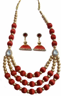 SRI Stone, Dori Maroon Jewellery Set(Pack of 3)