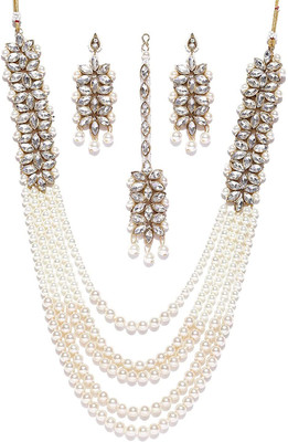 BJ JEWEL Alloy Silver, White Jewellery Set(Pack of 1)