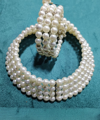 PRASUB Mother of Pearl Gold-plated White Jewellery Set(Pack of 1)