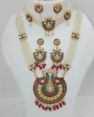 DPMARKETING Alloy Gold-plated Multicolor, Red, Green Jewellery Set(Pack of 4)