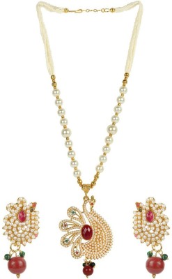 Rhosyn Mother of Pearl, Alloy Gold-plated Gold, Red, White Jewellery Set(Pack of 1)