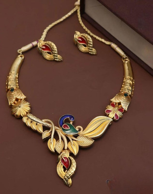 SUNDHA CREATION Copper, Alloy Gold-plated Multicolor Jewellery Set(Pack of 2)