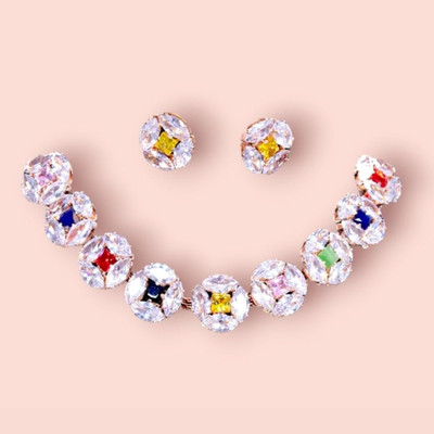 SAJANA Stone Multicolor Jewellery Set(Pack of 1)