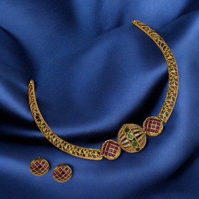 SCG Brass Gold-plated Multicolor Jewellery Set(Pack of 1)