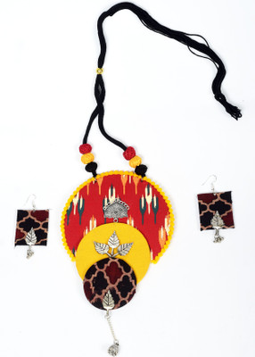 DOM Fabric Multicolor Jewellery Set(Pack of 1)