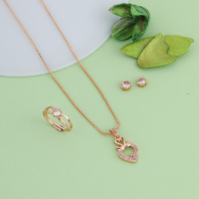 Radheshyam Creation Alloy Gold-plated Rose Gold Jewellery Set(Pack of 4)