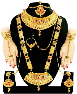 Candy Jewellers Copper Gold-plated Multicolor Jewellery Set(Pack of 8)