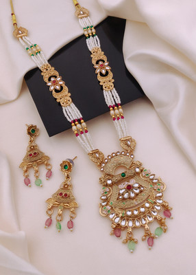 jiyanshi sales Copper Gold-plated Gold Jewellery Set(Pack of 1)