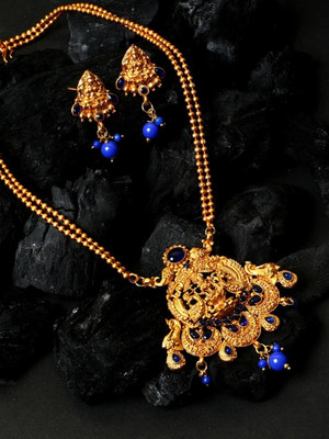 BHANA CREATIONS Alloy Gold-plated Blue Jewellery Set(Pack of 1)