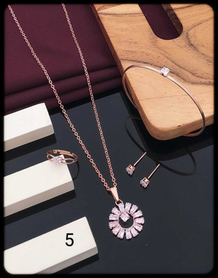 SHIVAY FASHION HUB Alloy Gold-plated Rose Gold Jewellery Set(Pack of 5)