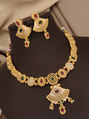 TKRB SALES Copper Gold-plated Gold Jewellery Set(Pack of 1)