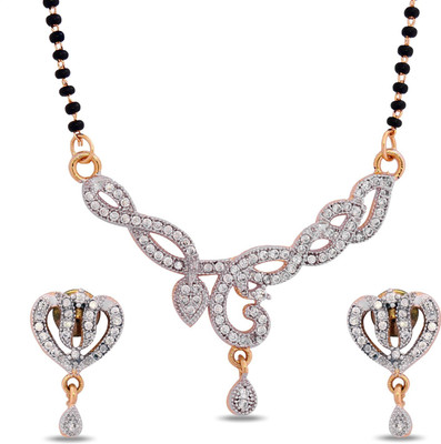 AADITA Alloy Gold-plated Black, Gold, White Jewellery Set(Pack of 1)